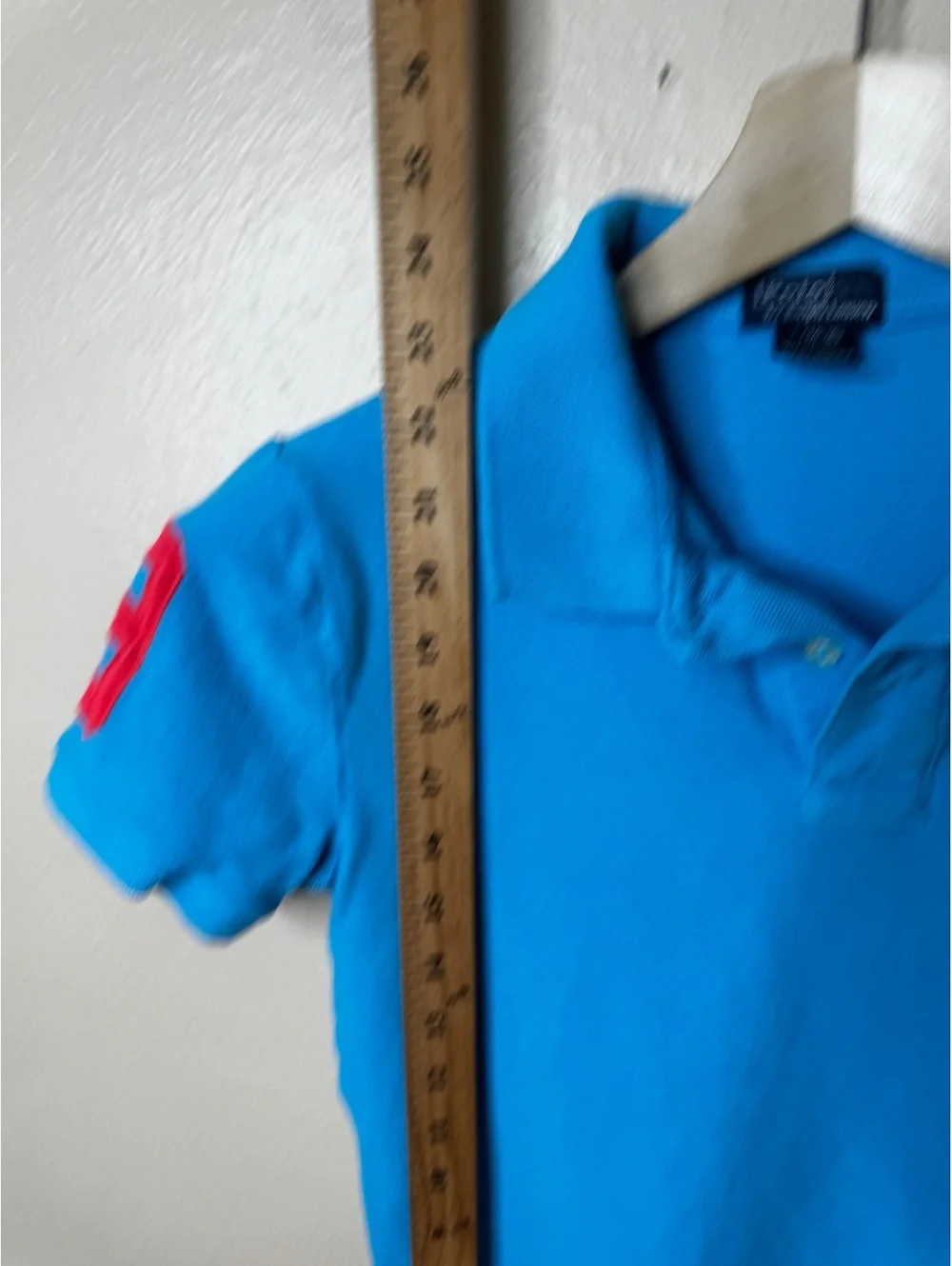 Polo Ralph Lauren Big Pony Polo Shirt Boys L 14-16 Blue Red #3 Short Sleeve